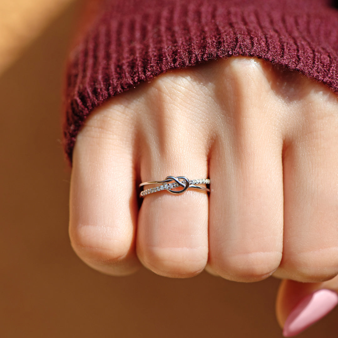 Mother & Daughter - Forever Linked Heart Ring