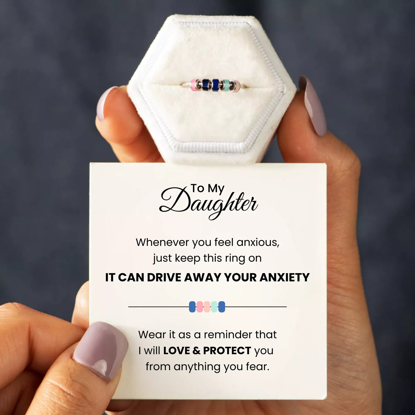 ‘To My Daughter’ Beaded Fidget Anxiety Ring