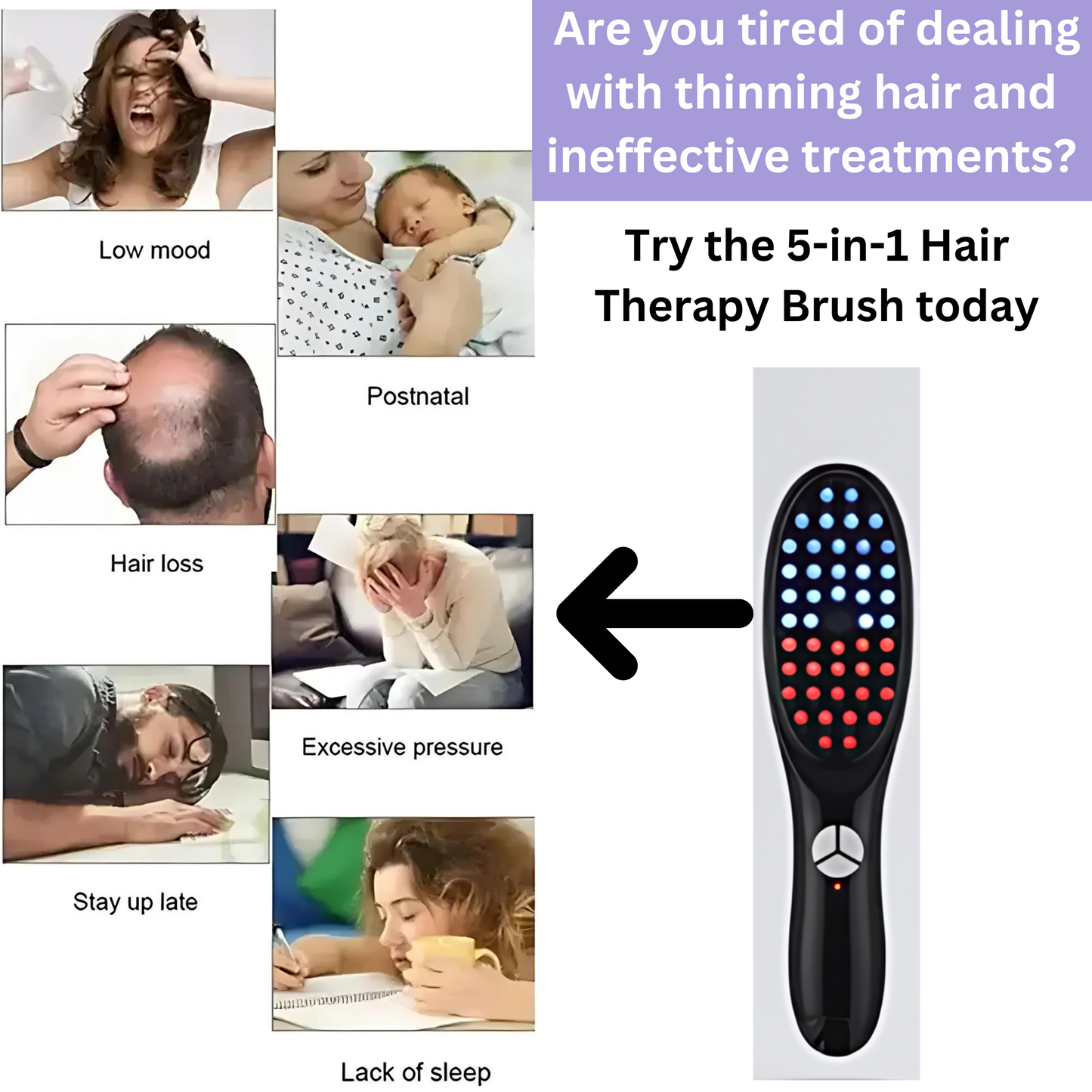 5 in 1 Hair Therapy Brush + Free Gift